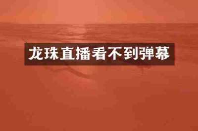 龙珠直播看不到弹幕