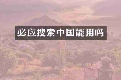 必应搜索中国能用吗