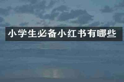小学生必备小红书有哪些