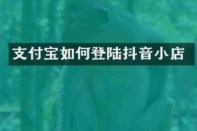 支付宝如何登陆抖音小店