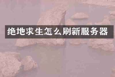 绝地求生怎么刷新服务器