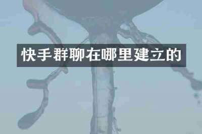 快手群聊在哪里建立的