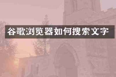 谷歌浏览器如何搜索文字