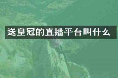 送皇冠的直播平台叫什么
