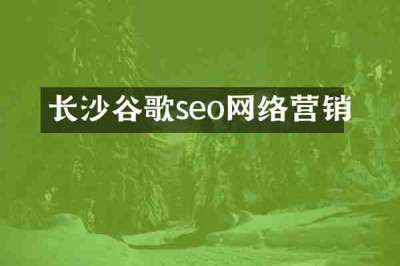 长沙谷歌seo网络营销