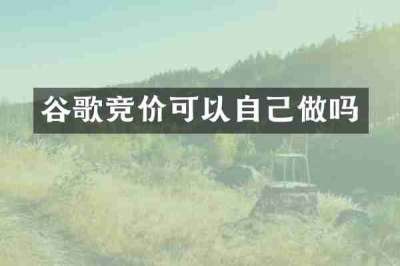 谷歌竞价可以自己做吗