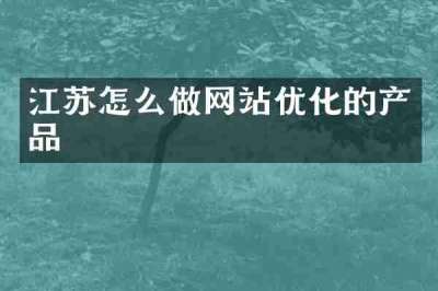 江苏怎么做网站优化的产品
