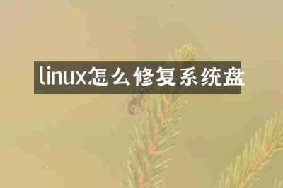 linux怎么修复系统盘
