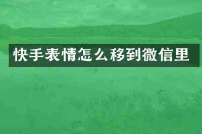 快手表情怎么移到微信里