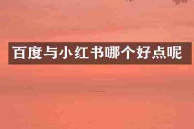 百度与小红书哪个好点呢