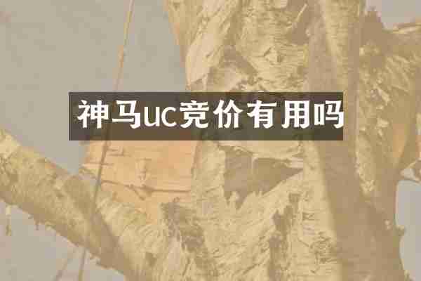 神马uc竞价有用吗