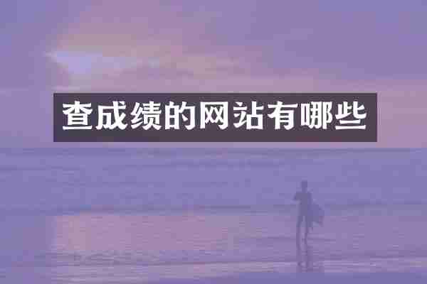 查成绩的网站有哪些