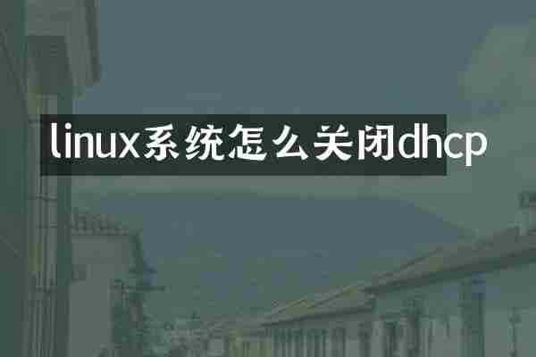 linux系统怎么关闭dhcp