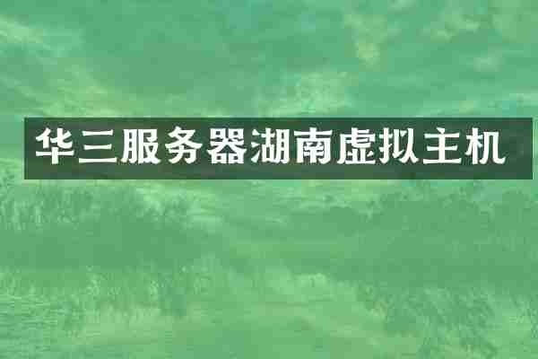 华三服务器湖南虚拟主机