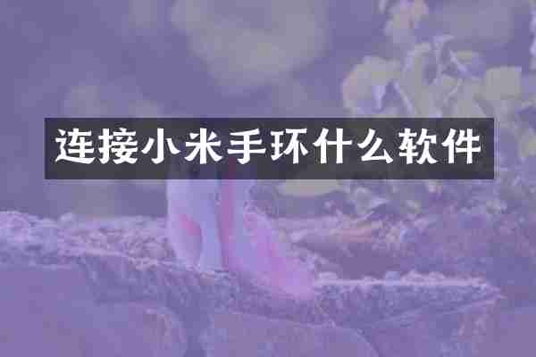 连接小米手环什么软件