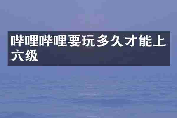 哔哩哔哩要玩多久才能上六级