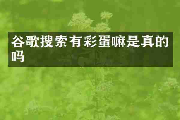 谷歌搜索有彩蛋嘛是真的吗