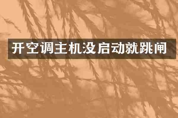开空调主机没启动就跳闸