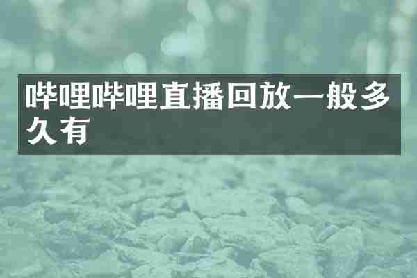 哔哩哔哩直播回放一般多久有