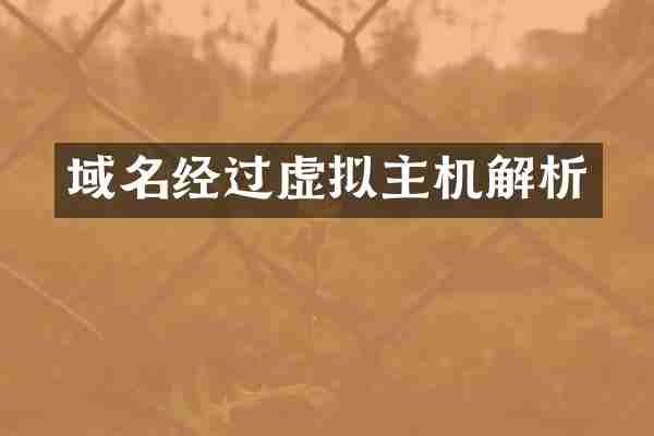 域名经过虚拟主机解析