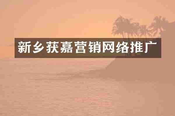 新乡获嘉营销网络推广