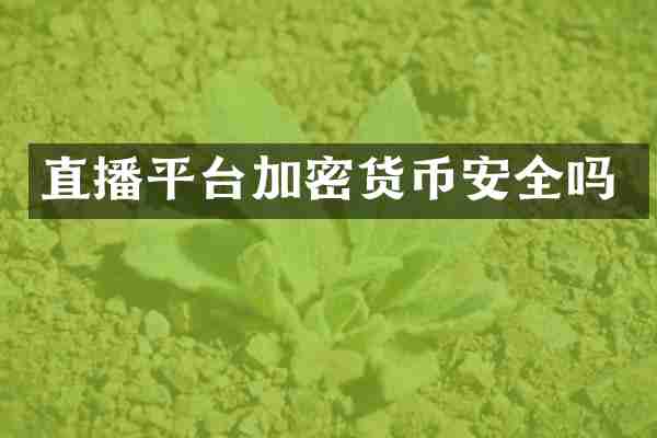 直播平台加密货币安全吗