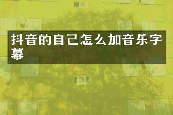 抖音的自己怎么加音乐字幕