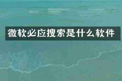 微软必应搜索是什么软件