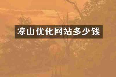 凉山优化网站多少钱