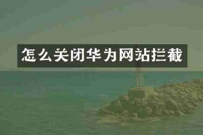 怎么关闭华为网站拦截