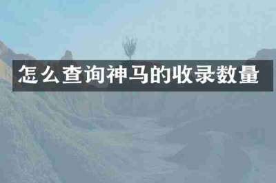 怎么查询神马的收录数量