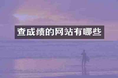 查成绩的网站有哪些