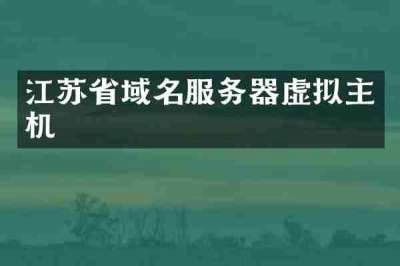 江苏省域名服务器虚拟主机