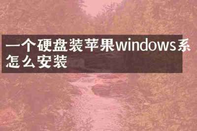 一个硬盘装苹果windows系统怎么安装