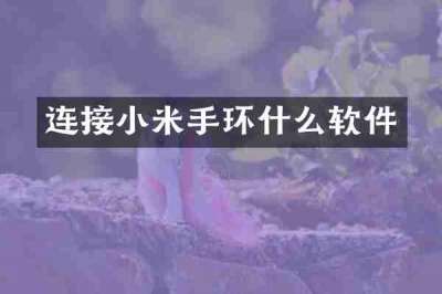 连接小米手环什么软件