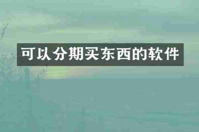 可以分期买东西的软件