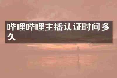 哔哩哔哩主播认证时间多久