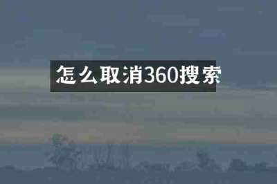 怎么取消360搜索