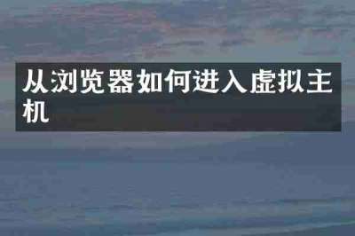 从浏览器如何进入虚拟主机