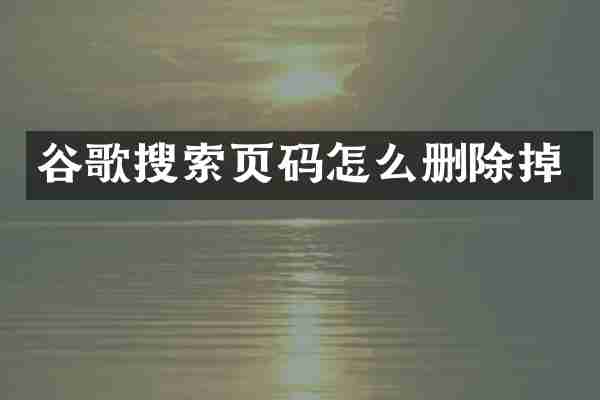 谷歌搜索页码怎么删除掉
