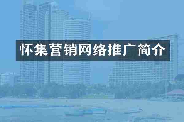 怀集营销网络推广简介