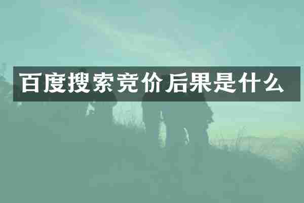 百度搜索竞价后果是什么