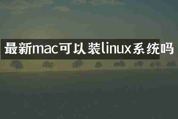 最新mac可以装linux系统吗