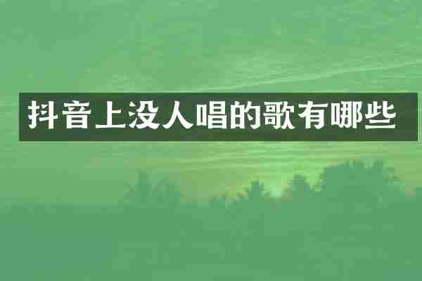 抖音上没人唱的歌有哪些