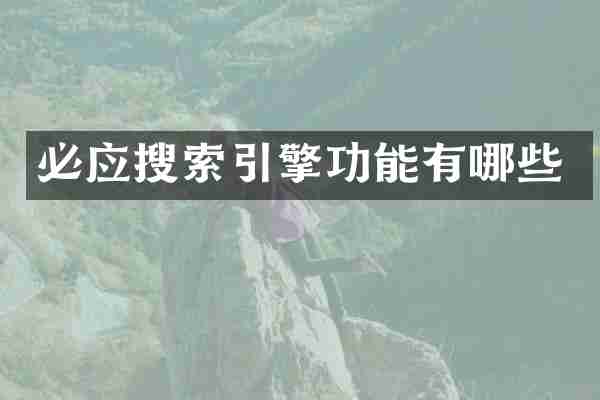 必应搜索引擎功能有哪些