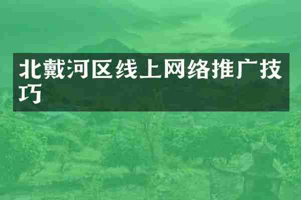 北戴河区线上网络推广技巧