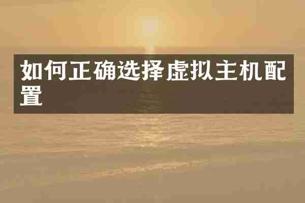 如何正确选择虚拟主机配置