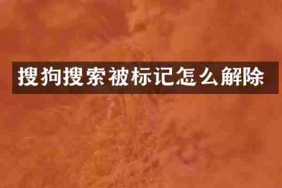 搜狗搜索被标记怎么解除