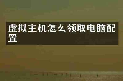 虚拟主机怎么领取电脑配置