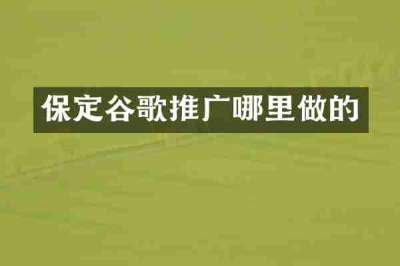 保定谷歌推广哪里做的